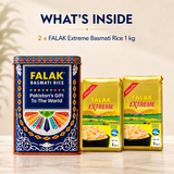 Falak Extreme Basmati Rice 2kg - Limited Edition Tin