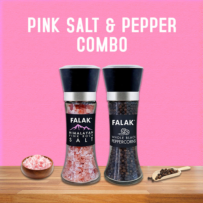 Himalayan Pink Salt + Black Peppercorn Grinder